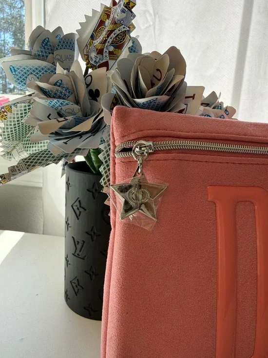 Dior Pink Embossed Logo Cosmetic Pouch - Picture 2 of 5